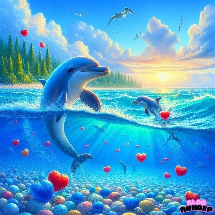 cá heo chibi đẹp