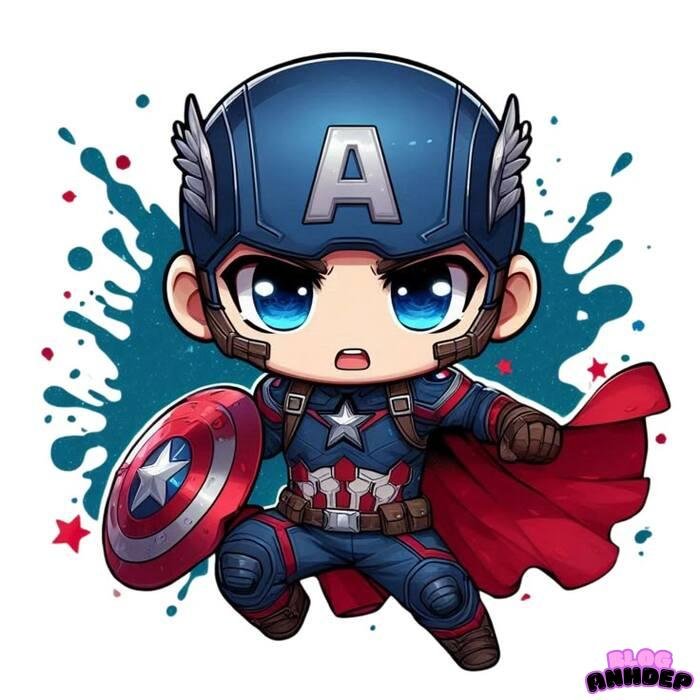 captain america chibi 3d full