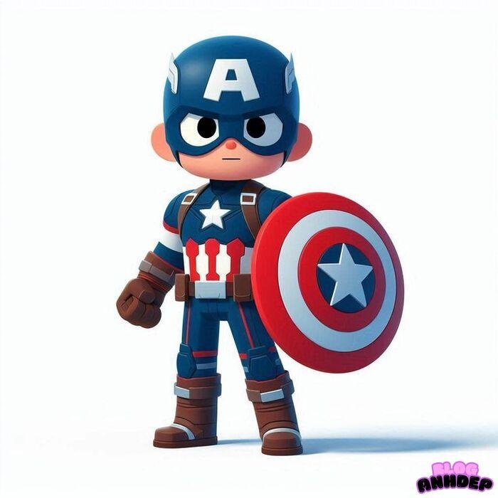 captain america chibi 3k