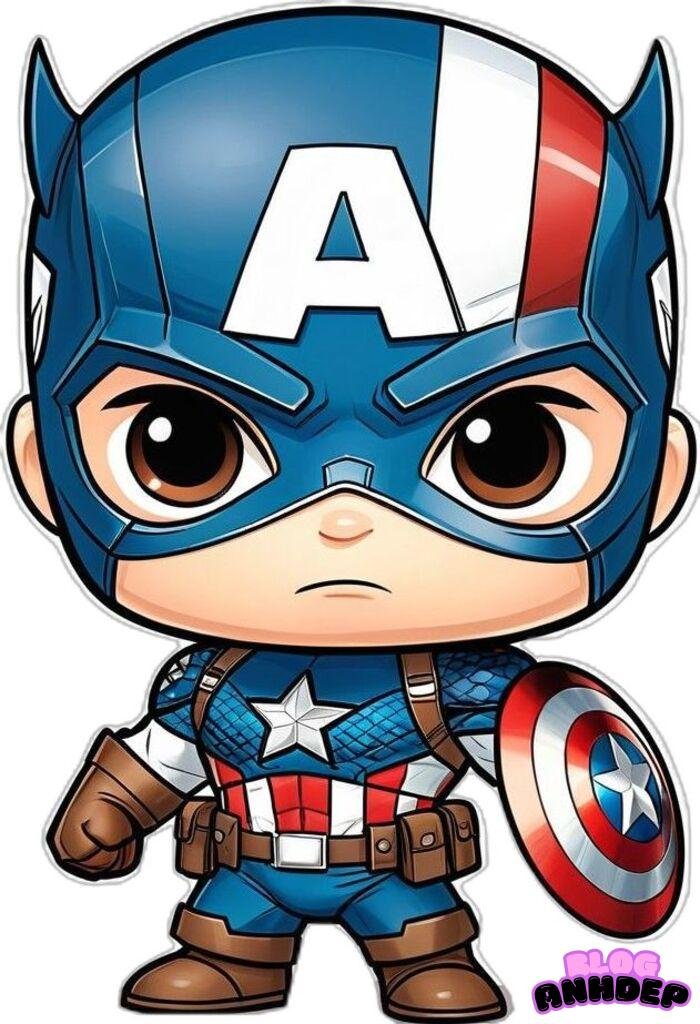 captain america chibi 4k full