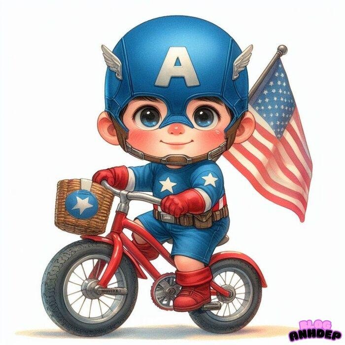captain america chibi 4k