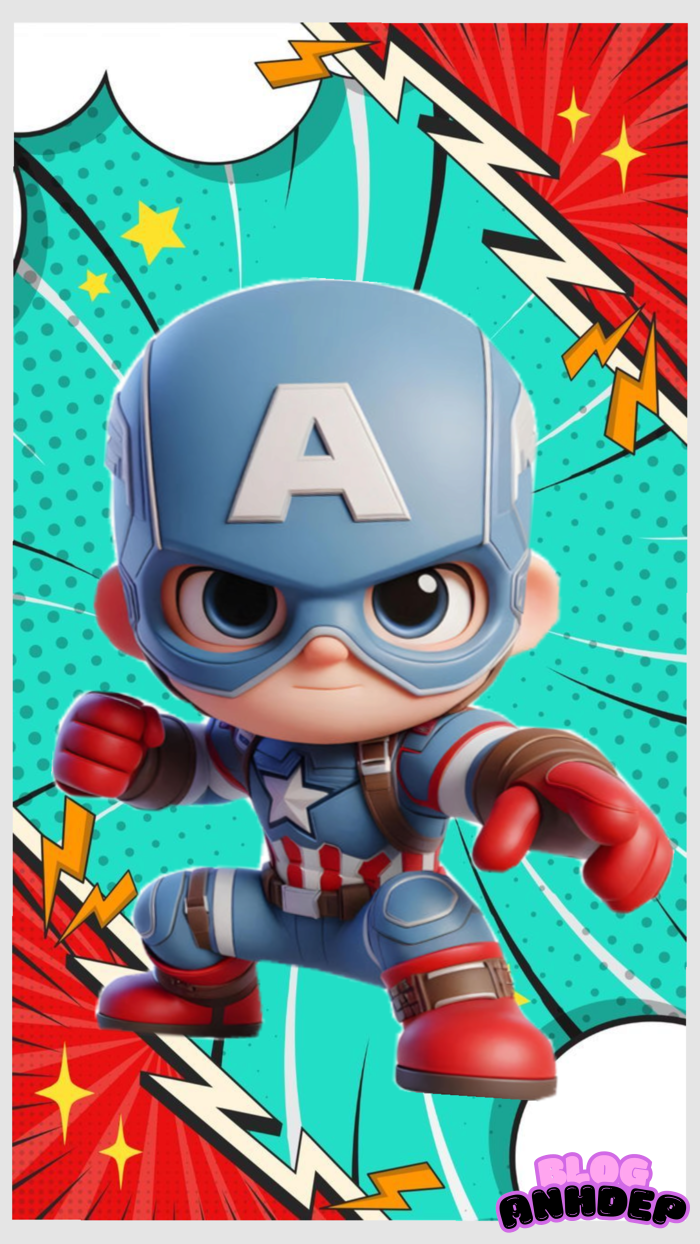 captain america chibi đẹp 4k