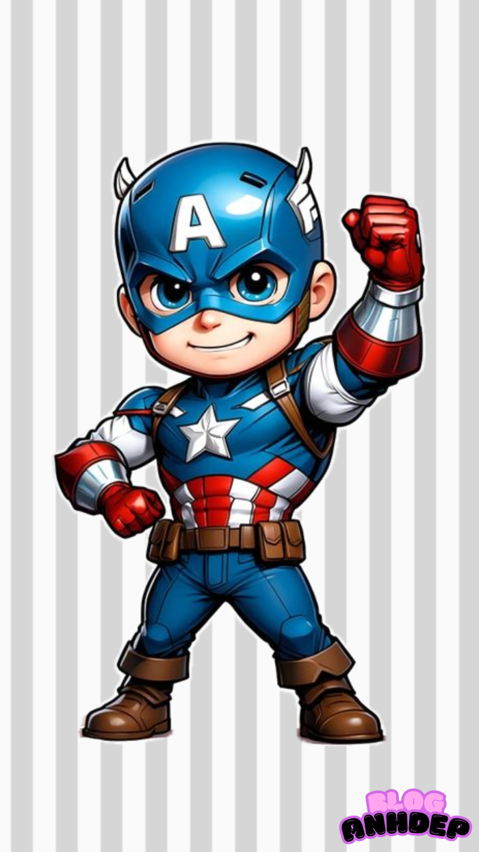 captain america chibi đẹp 5k