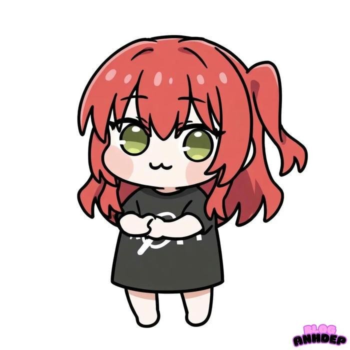 chibi đi tóc đỏ