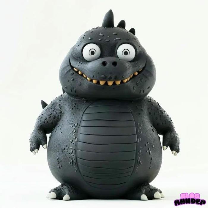 chibi godzilla chill