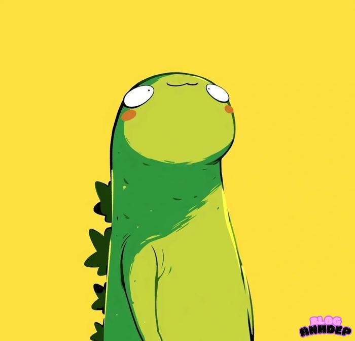 chibi godzilla màu xanh