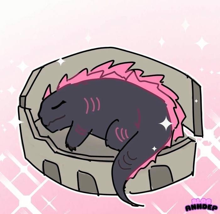 chibi godzilla ngủ