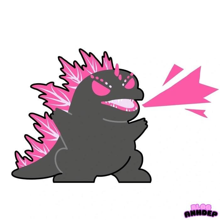 chibi godzilla thét ra lửa
