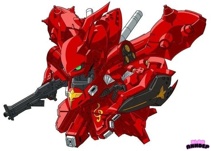 chibi gundam màu đỏ