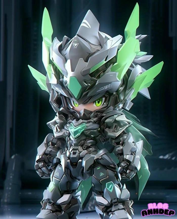 chibi gundam pha xanh