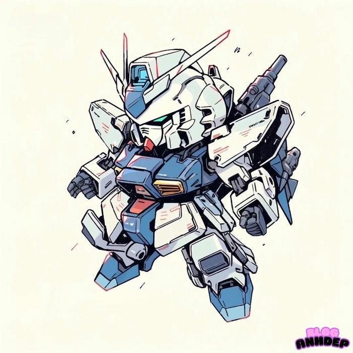 chibi gundam trắng