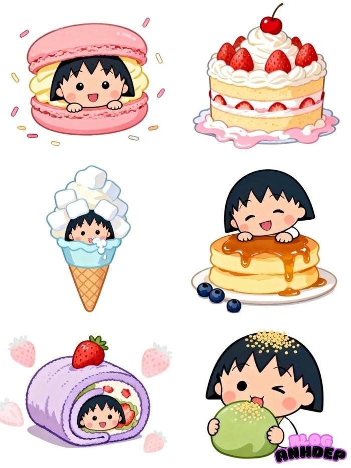 chibi maruko chan đa phong cách