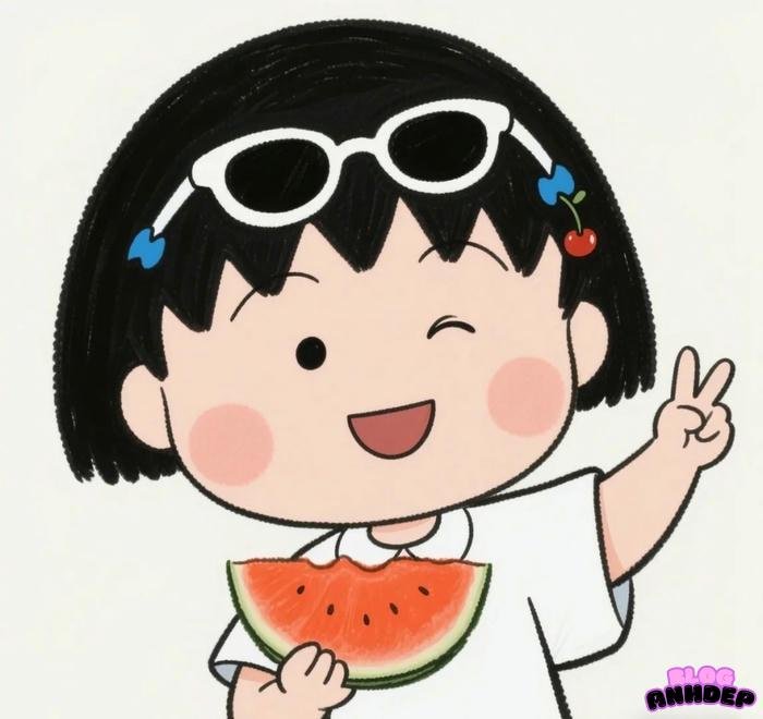 chibi maruko chan dưa hấu
