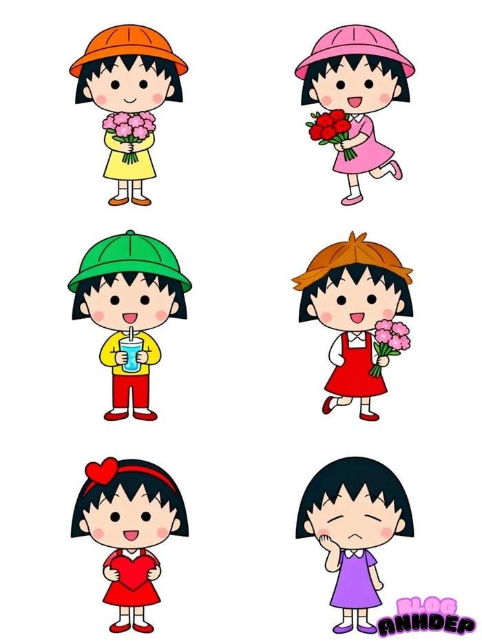 chibi maruko chan nhiều màu