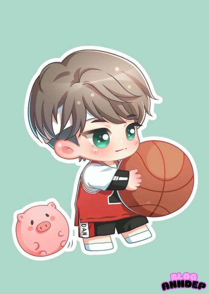 chibi nam chơi bóng