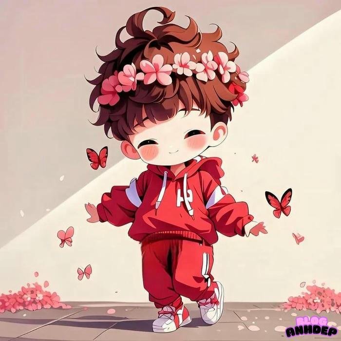 chibi nam màu đỏ