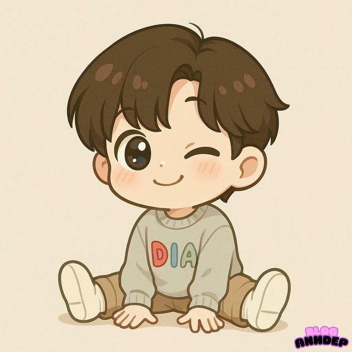 chibi nam nháy mắt