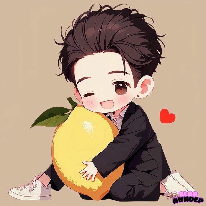 chibi nam ôm chanh