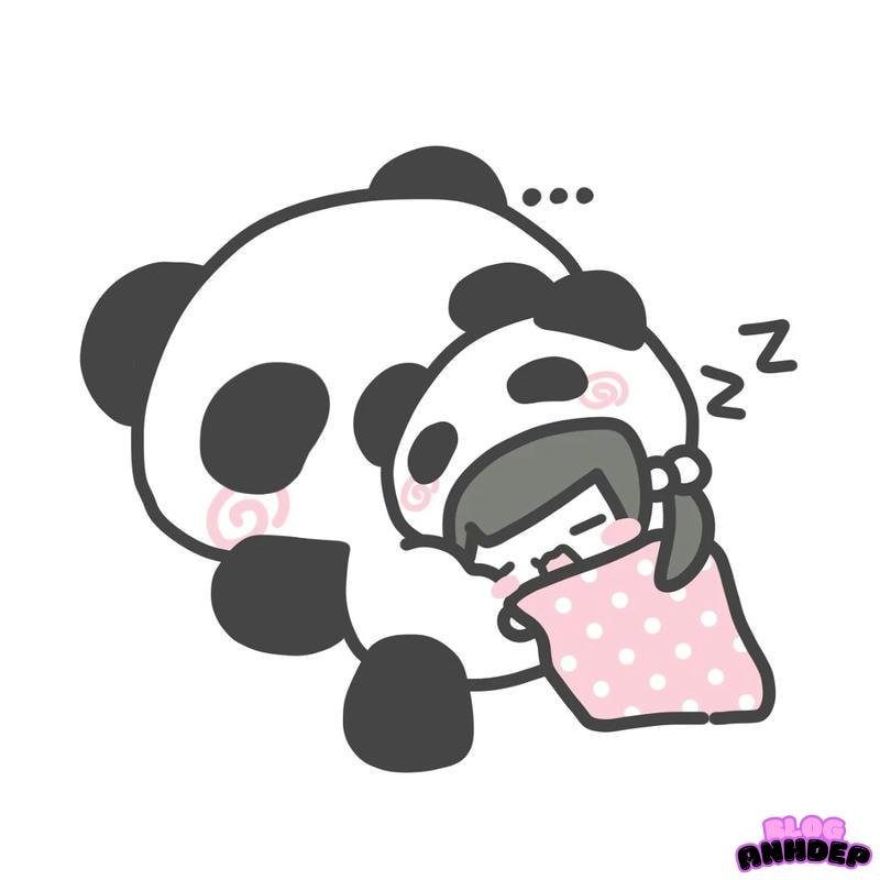 chibi panda ôm con