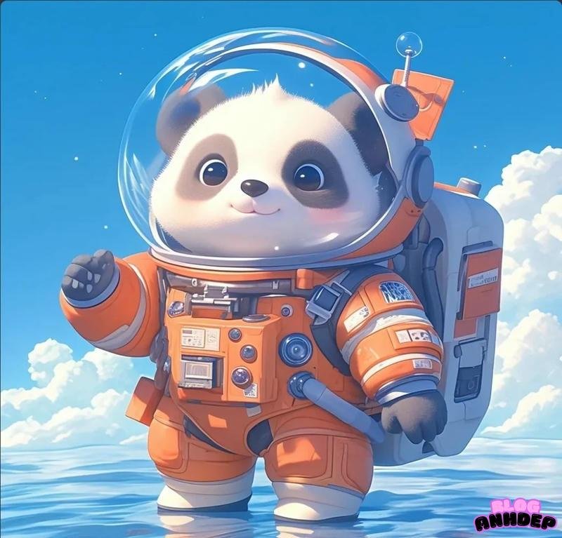 chibi panda phi hành gia