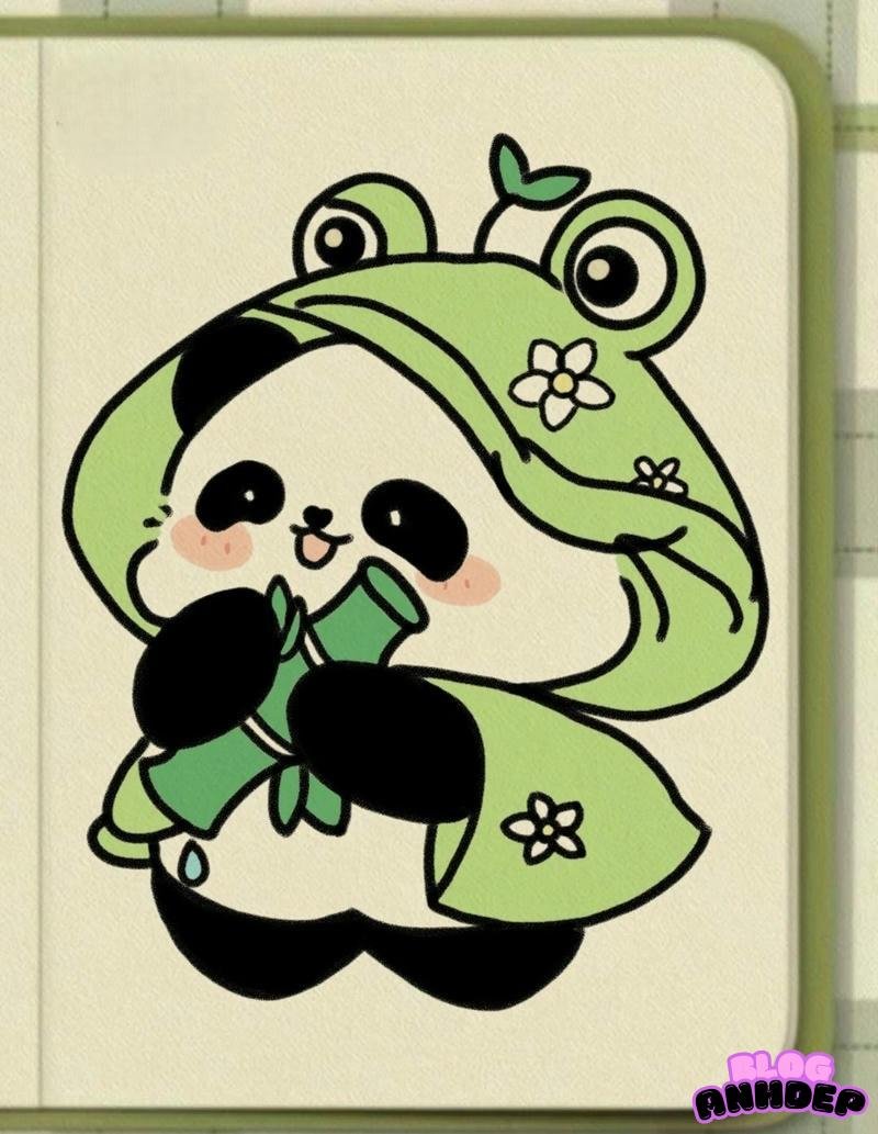 chibi panda vẽ đẹp