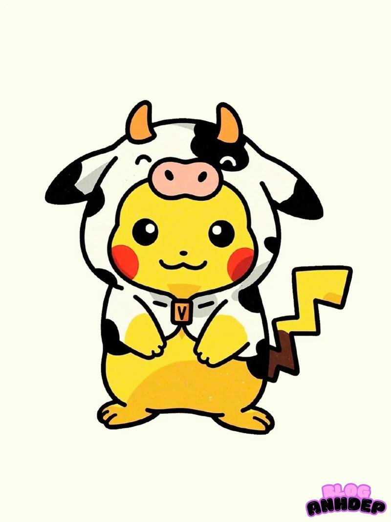 chibi pikachu bò sữa