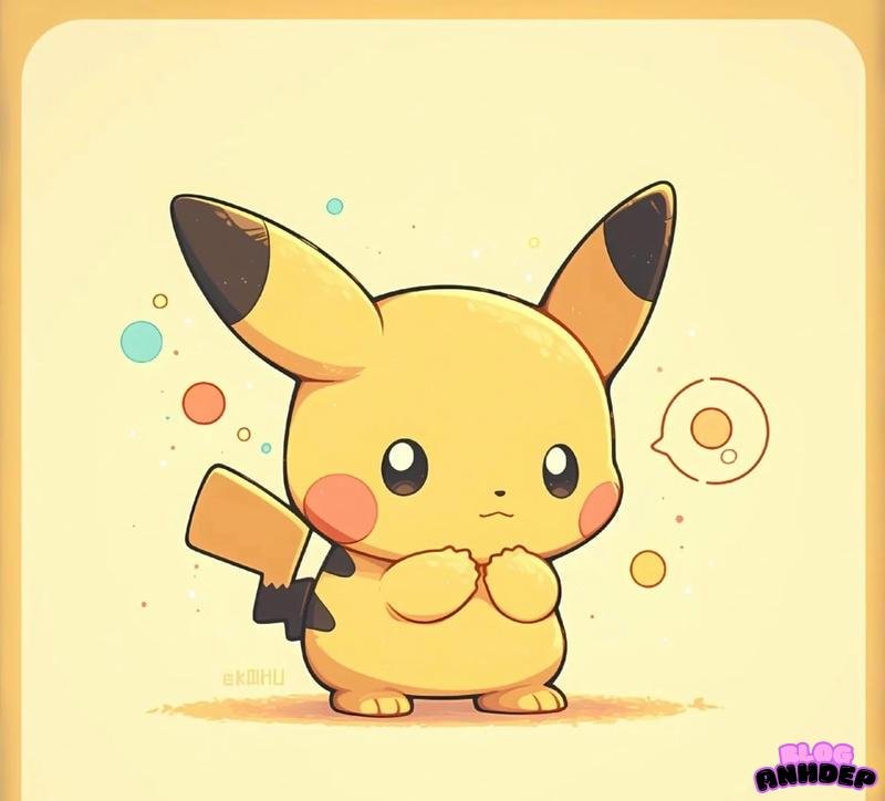 chibi pikachu đang yêu