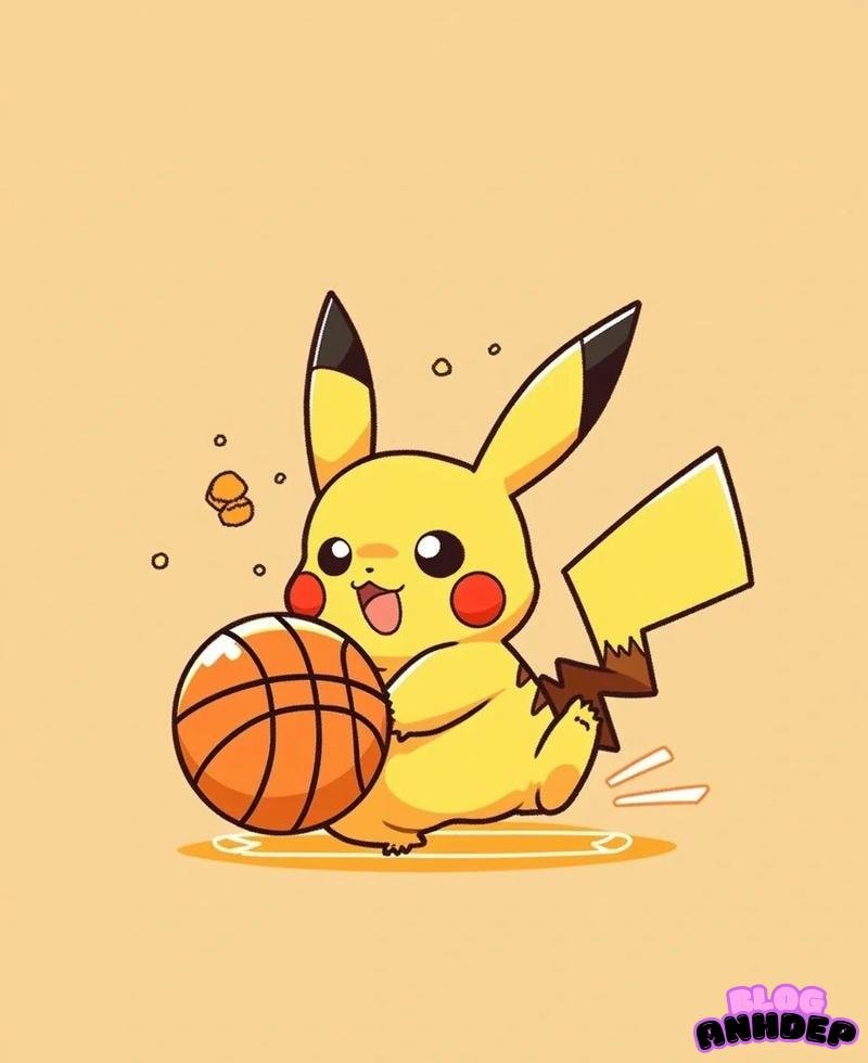 chibi pikachu đánh bóng