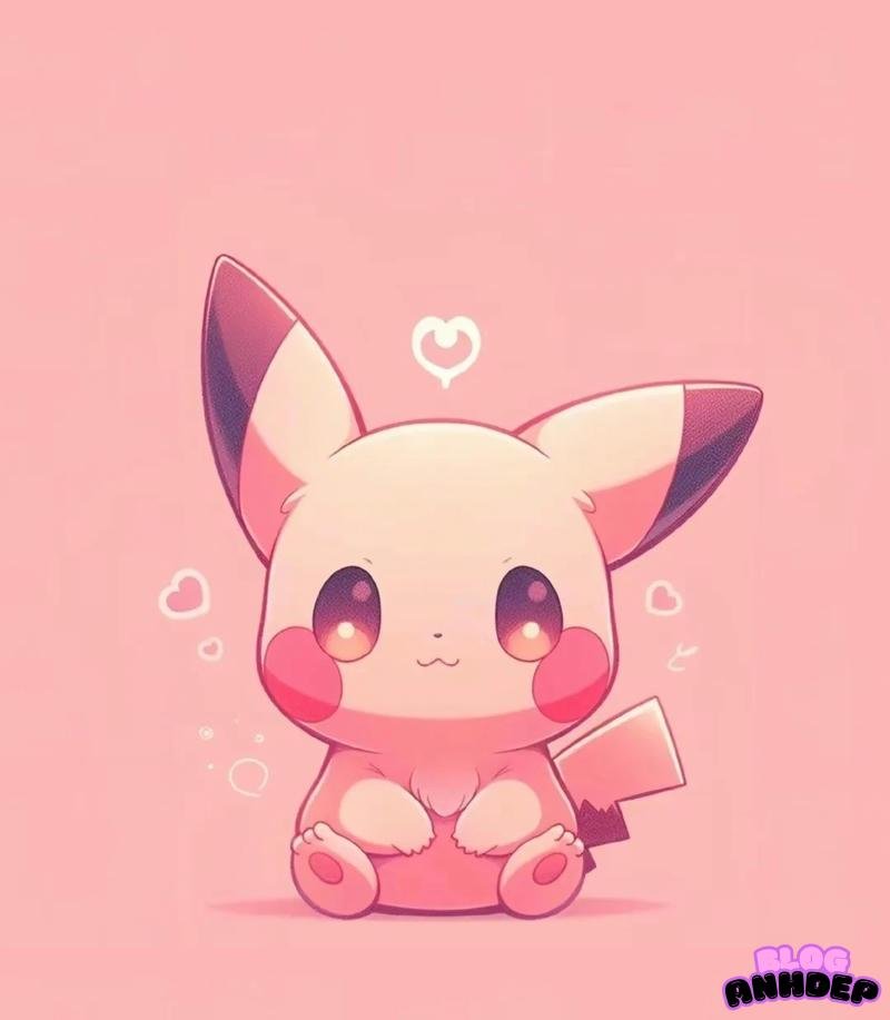 chibi pikachu màu hồng