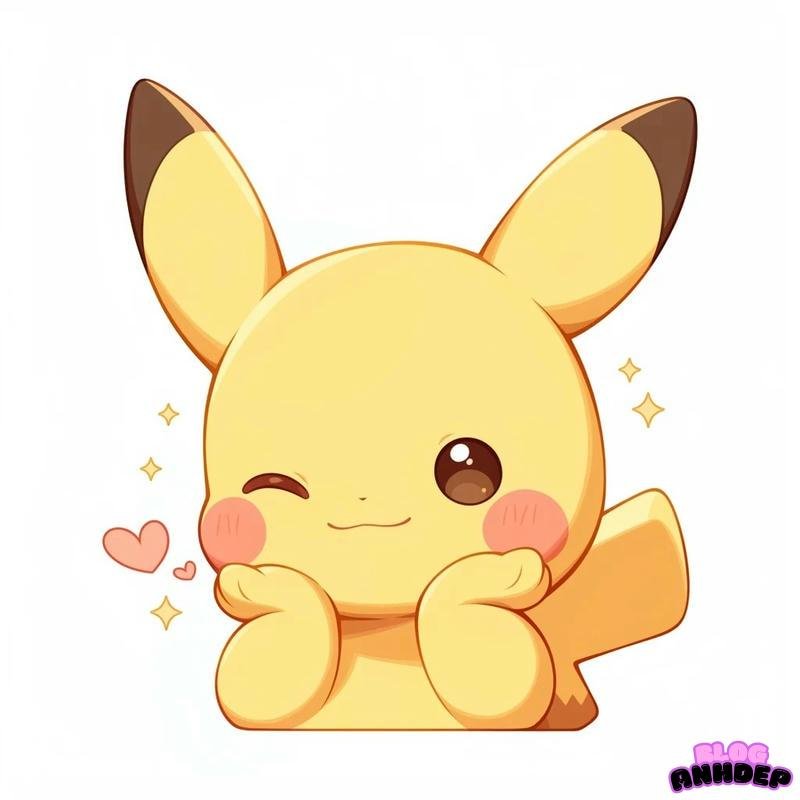 chibi pikachu nháy mắt đẹp