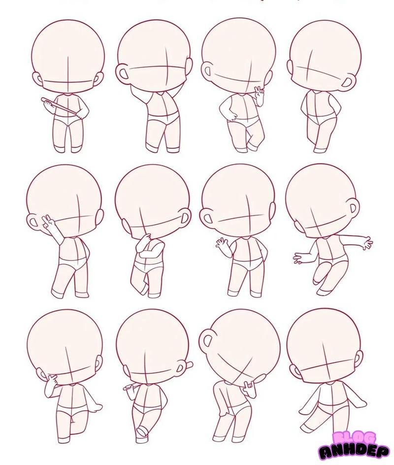 chibi poses couple