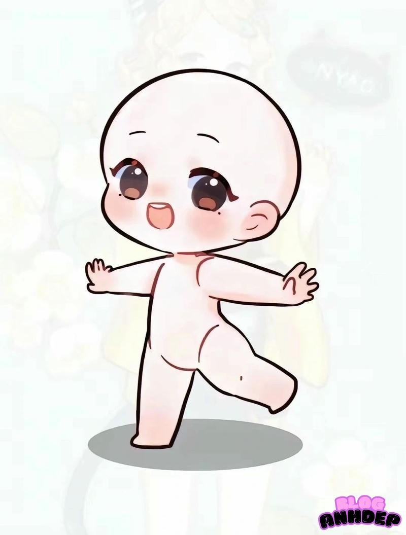 chibi poses không tóc