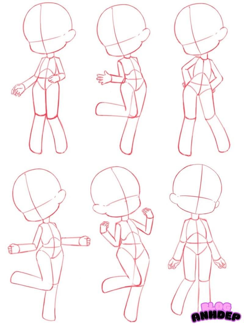 chibi poses vẫn 8 đứa