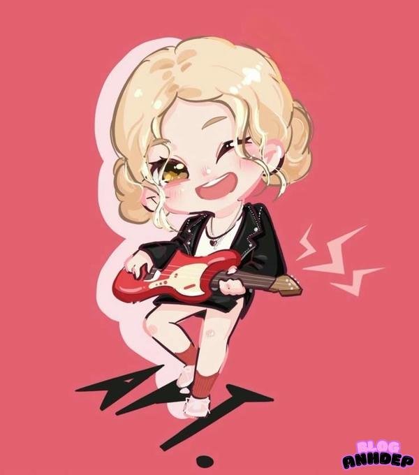 chibi rose đánh đàn