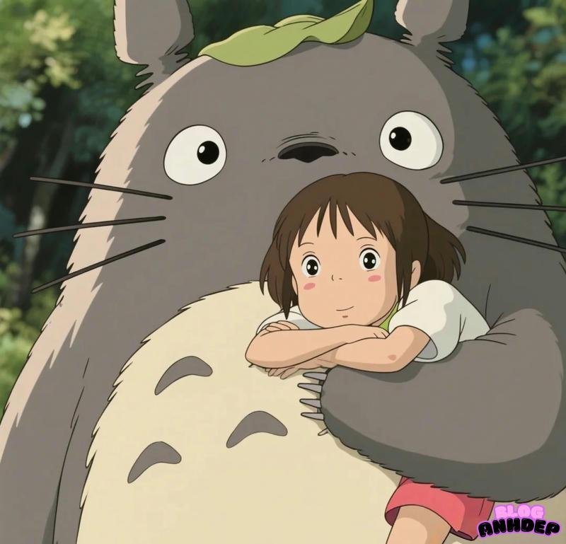 chibi totoro ôm gái