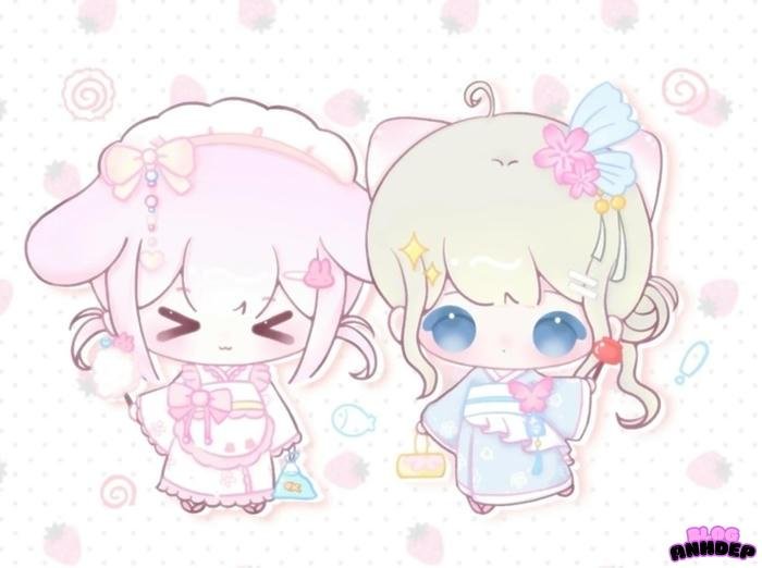 chibi trắng chibi hồng