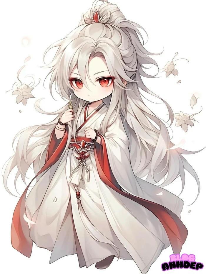 chibi trắng cổ trang