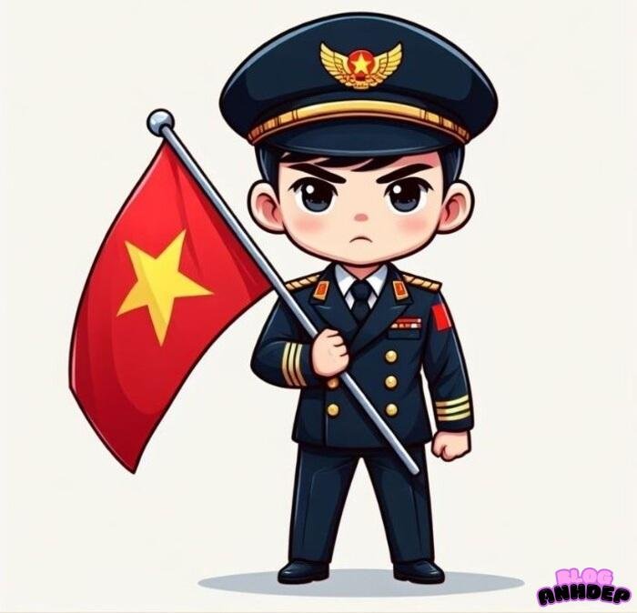 chibi việt nam cầm cờ