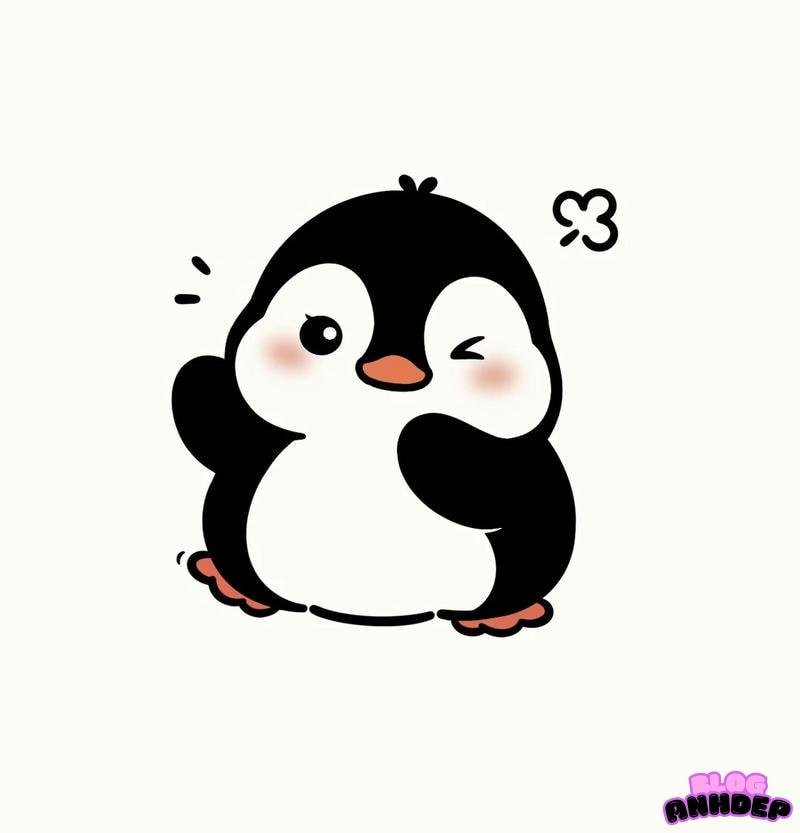 chim cánh cụt chibi hai