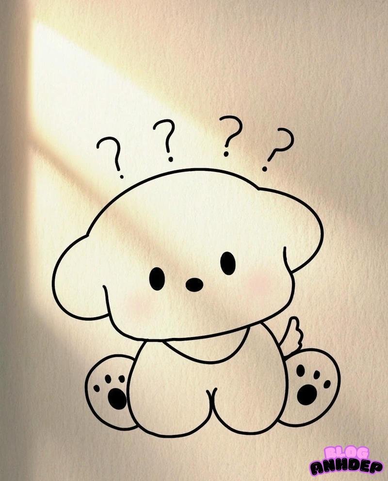 chó chibi hỏi chấm