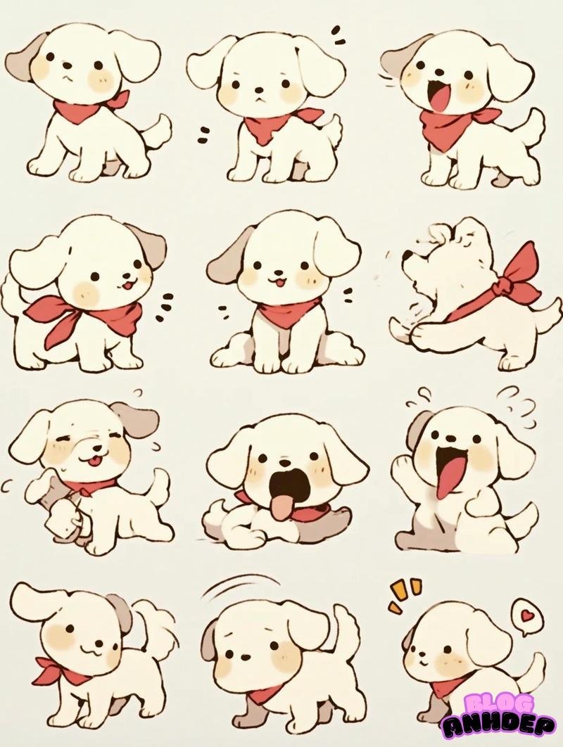 chó chibi sticker