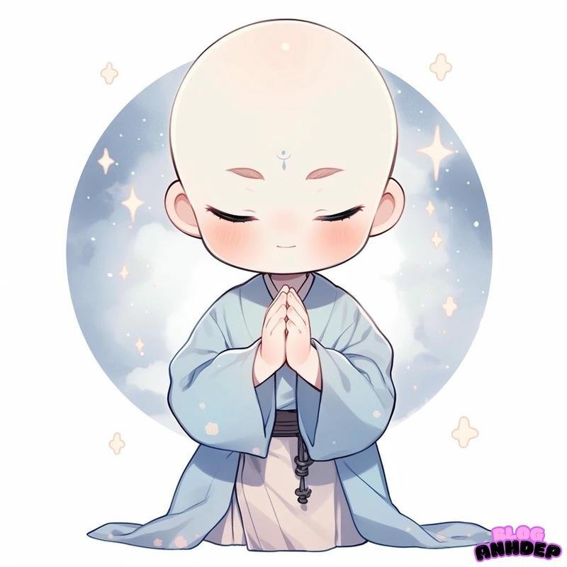 chú tiểu chibi chắp tay