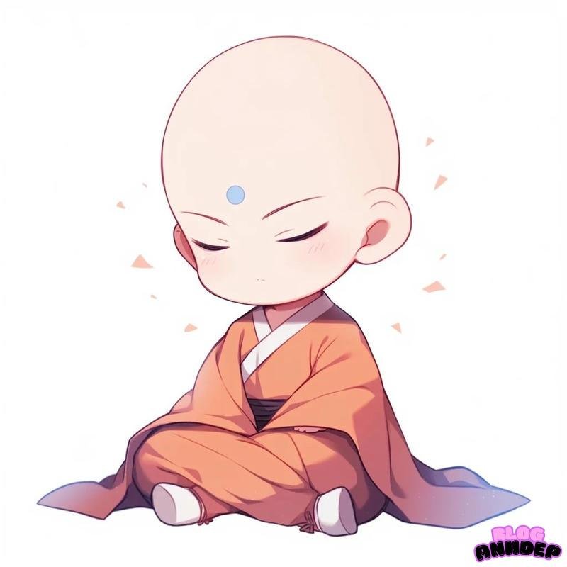 chú tiểu chibi đầu trọc