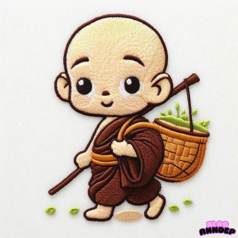 chú tiểu chibi đi bụi