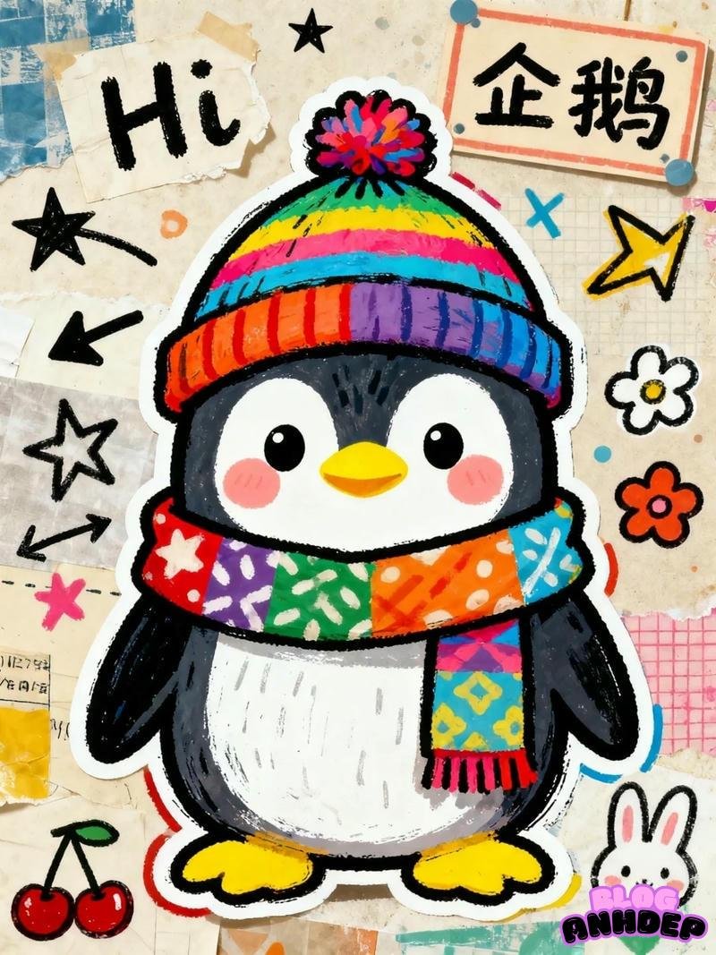 con chim cánh cụt chibi