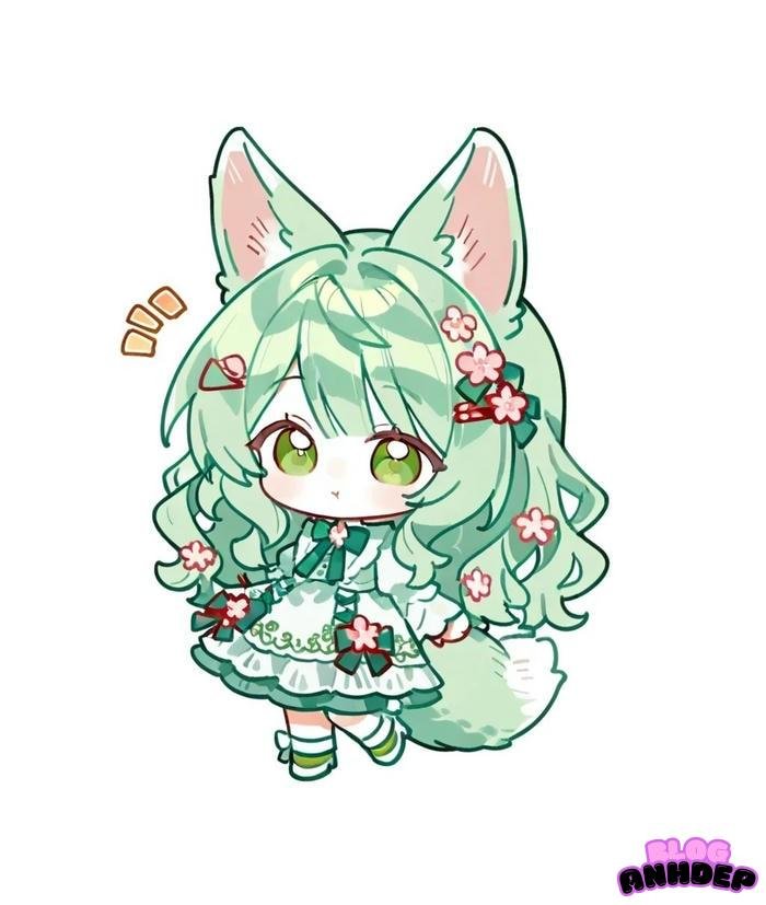 con hàng chibi girl xanh