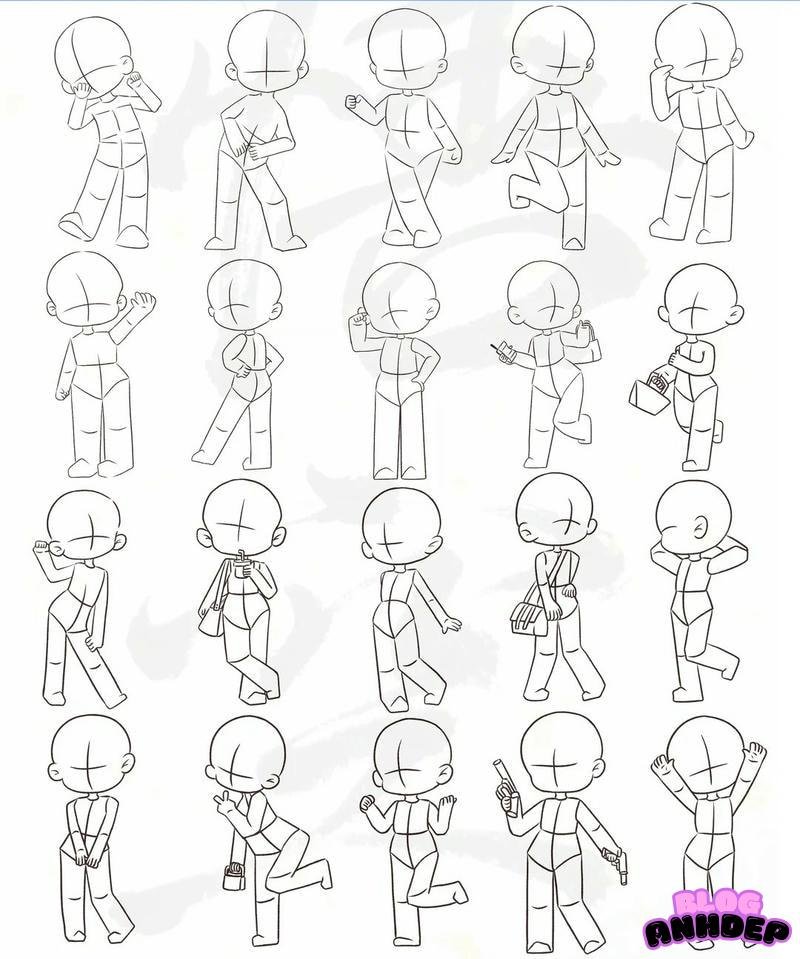 hình ảnh chibi poses