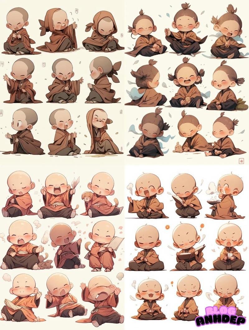 hình ảnh chú tiểu chibi