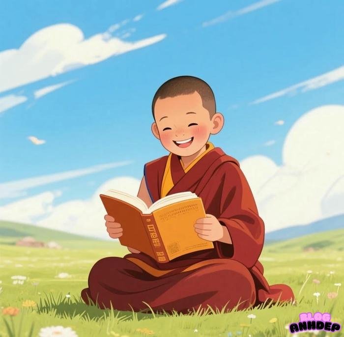 hình ảnh chú tiểu cườ