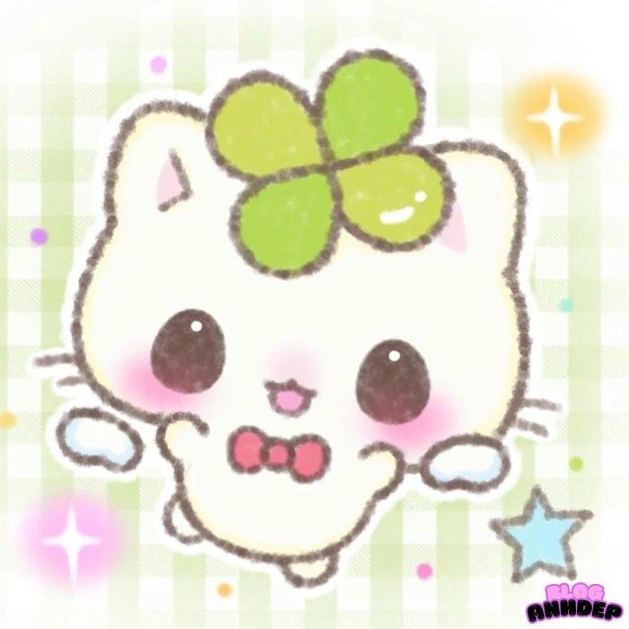 hình avatar cỏ 4 lá xanh